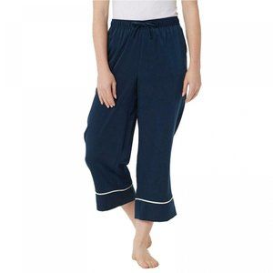 NWT AnyBody Piped Satin Pajama Pants XS Navy Blue